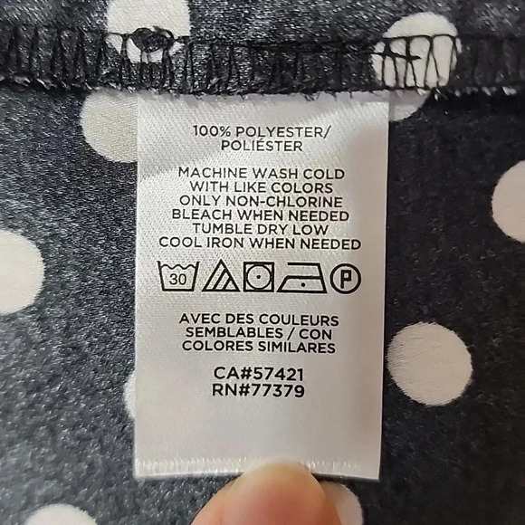 Women's Ann Taylor Polka Dot Button Down Long Sleeves, Black, Small, Pre-Owned - Picture 6 of 6